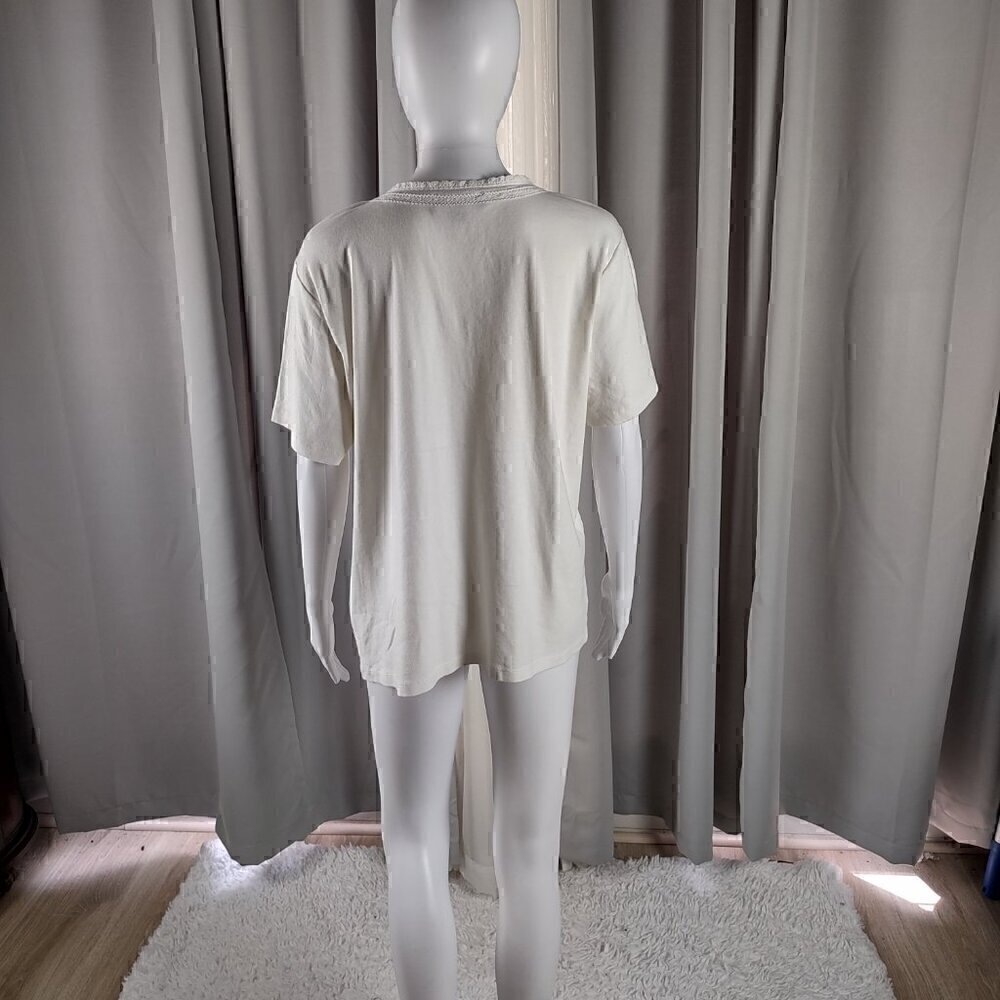 Jones New York Signature Woman White 100% Cotton V-Neck Light Weight Top Size 1X - Picture 3 of 10
